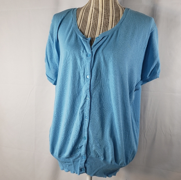 Norton McNaughton Short Sleeve Button Down Cardigan Size XLarge - Picture 1 of 5
